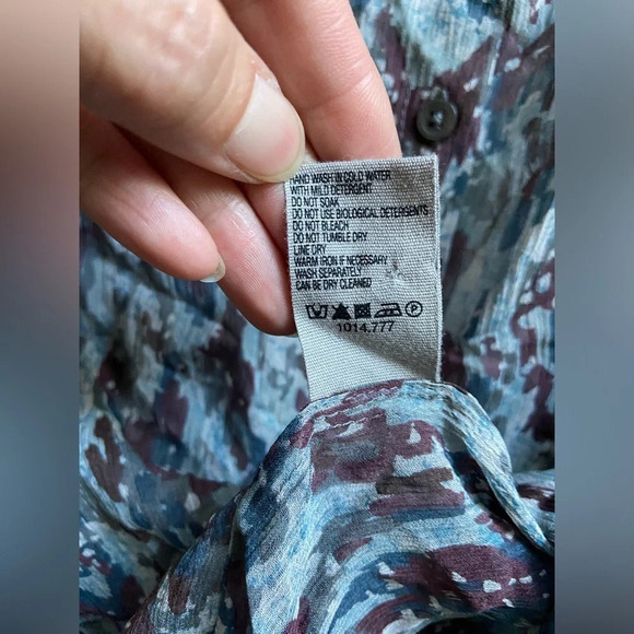 Jigsaw multi coloured silk ruffle long sleeve blouse Sz 10 - Picture 9 of 12